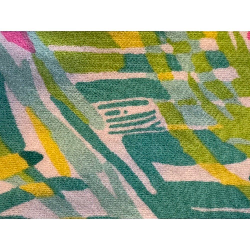 Lilly Pulitzer Etta Long Sleeve V Neck Top Pink Green Palm Leaf Print Small - Picture 7 of 7